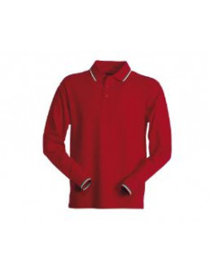 Polo Manica Lunga Bandiera In Contrasto 210Gr