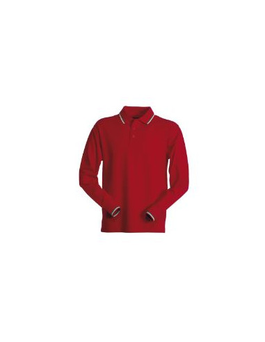 Polo Manica Lunga Bandiera In Contrasto 210Gr