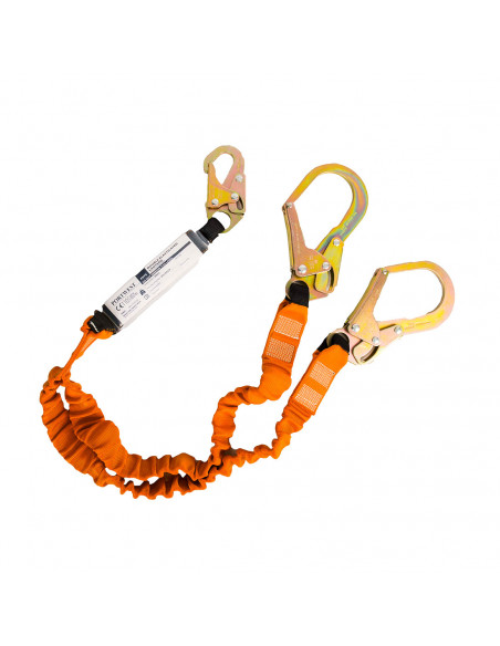 Cordino Doppio per 140 Kg con Assorbitore Nero/Arancio