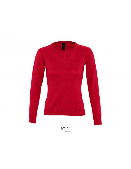 Pullover colorato 240 donna m/l scollo a V - 50% cotone 50% acrilico