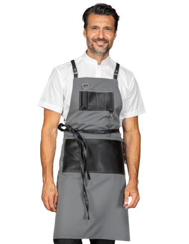 Grembiule Bristol  con inserti e lacci in pelle