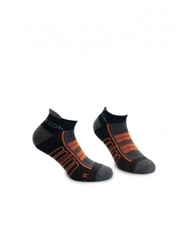 Calzino Fantasmino Coolmax Bi-Pack Ner/Arancio