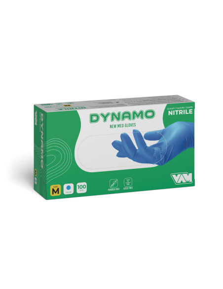 Guanto Monouso Nitrile Dynamo Azzurro. 6,2 gr. (Conf.100 pz.)