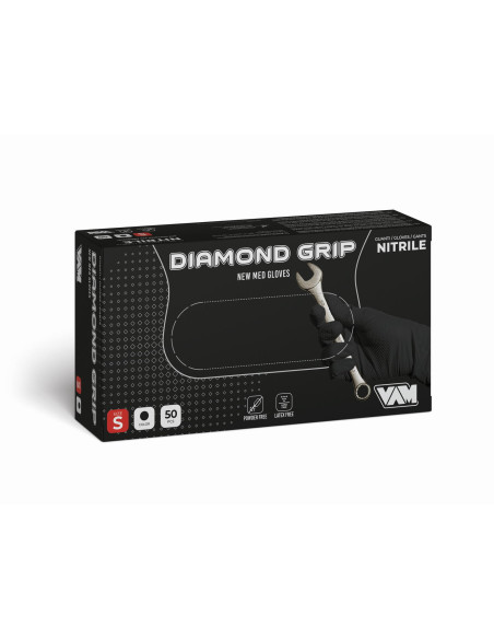 Guanto Monouso Nitrile Diamond Grip Black (Conf. 50 pz.)