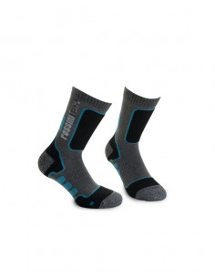 Calzino Tennis Coolmax Bi-Pack Carbon-Cordura Grigio/Azzurro