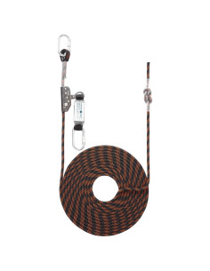 Arresto di caduta guidato su fune da 20 mNero/Arancione