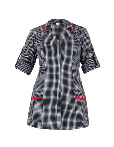 Casacca Primula Quadro Nero 60% Cotone 40% Poliestere gr.100