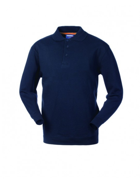 Felpa Collo Polo Blu