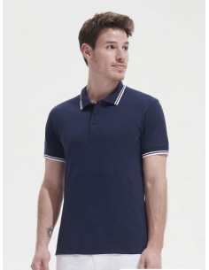 Polo da Uomo con Dettagli a Contrasto Piquè 200