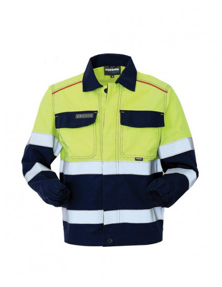 Giubbetto Pentavalente  Giallo/Blu con Bande Rinfrangenti