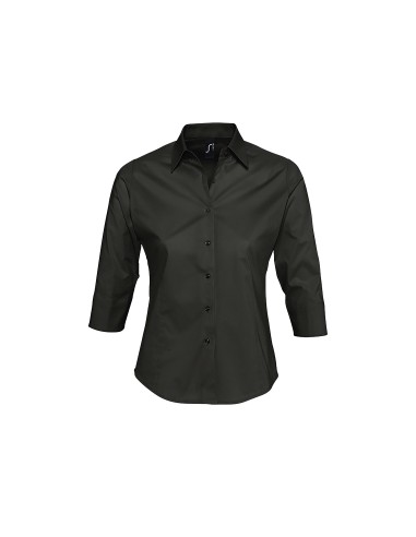 Camicia Donna Maniche 3/4 Elasticizzata Stretch...