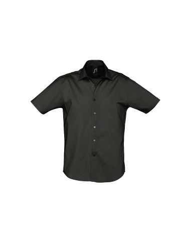 Camicia Uomo Manica Corta Elasticizzata Stretch...