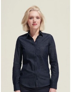 Camicia Donna Manica Lunga Denim 5 once