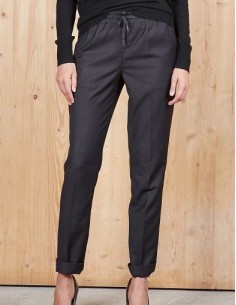 Pantalone con Coulisse da Donna in Micro Twill