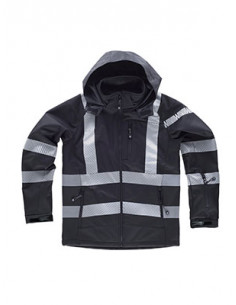 Giubbotto Workshell Alta Visibilità con Cappuccio