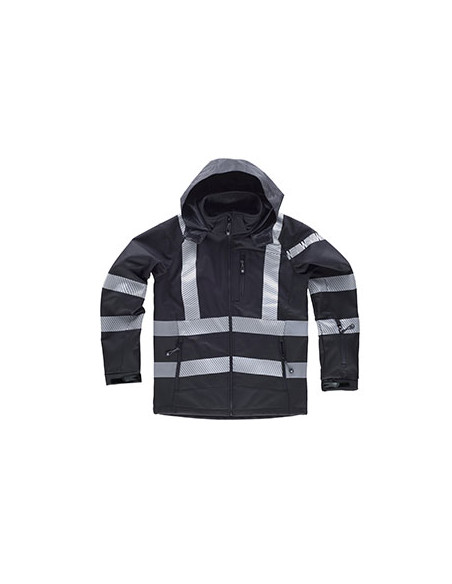 Giubbotto Workshell Alta Visibilità con Cappuccio