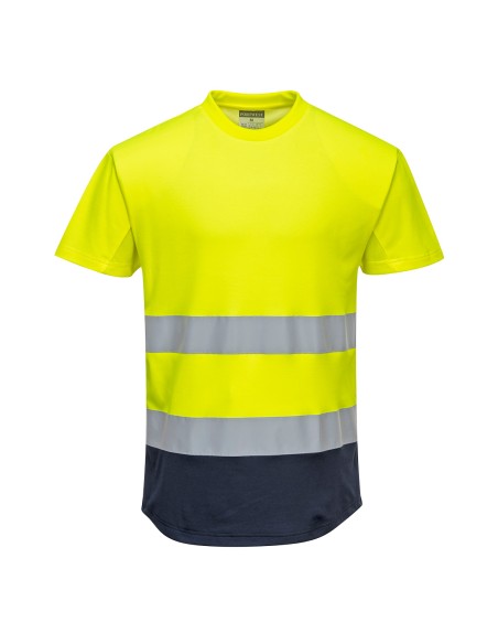 T-Shirt Alta Visibilità Bicolore Misto Cotone e Mesh