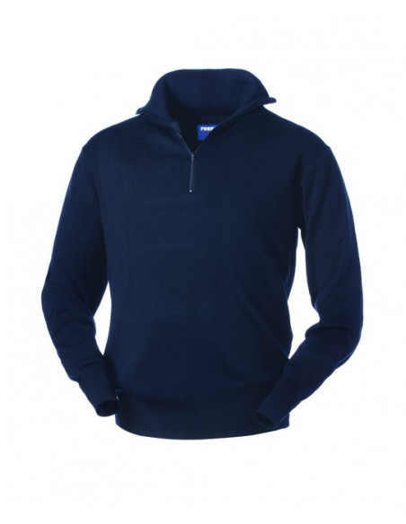 Maglione Dolcevita Cerniera Blu