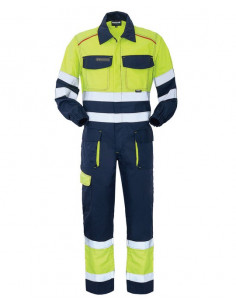 Tuta Pentavalente Giallo/Blu con Bande Rinfrangenti